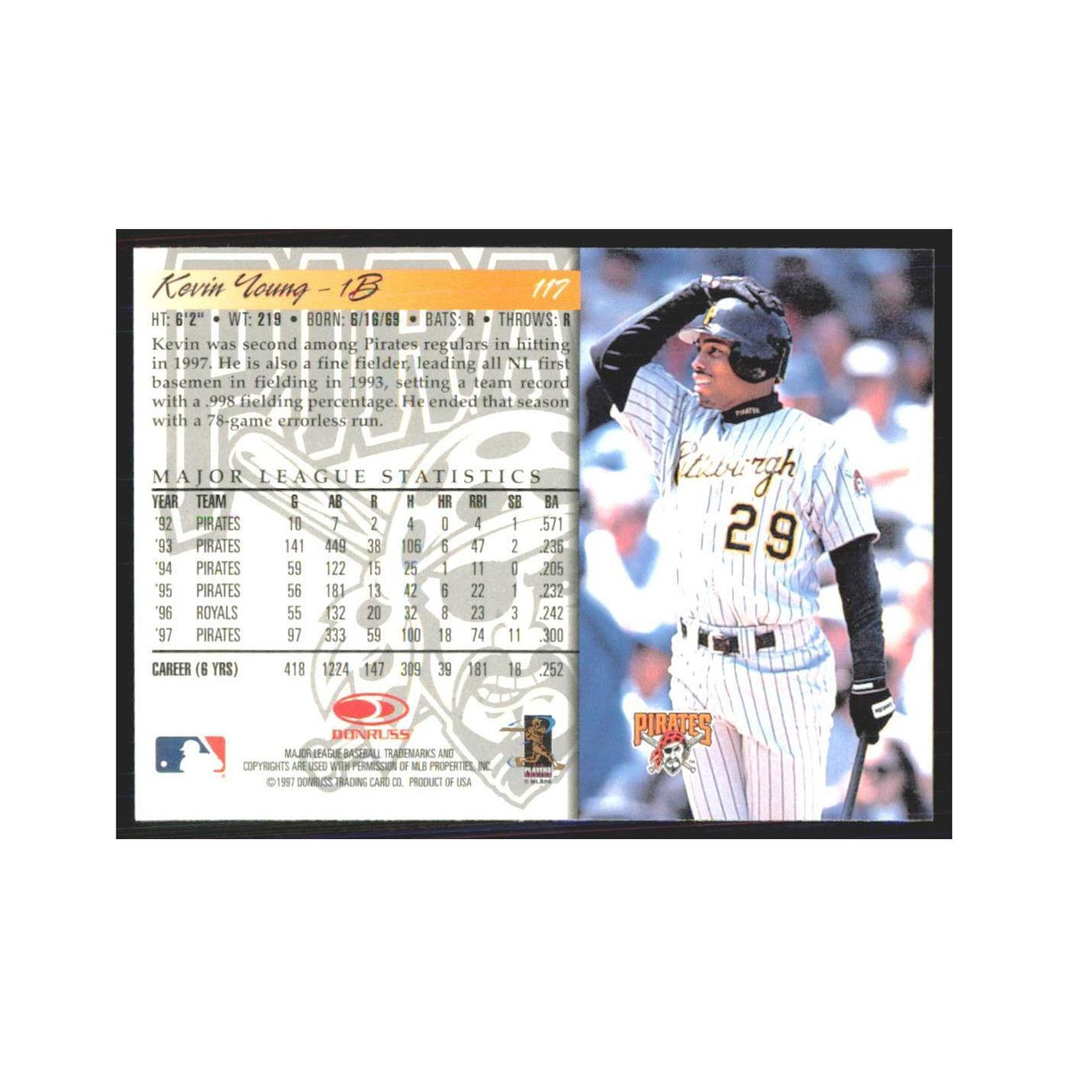 1998 Donruss Kevin Young Pirates #117
