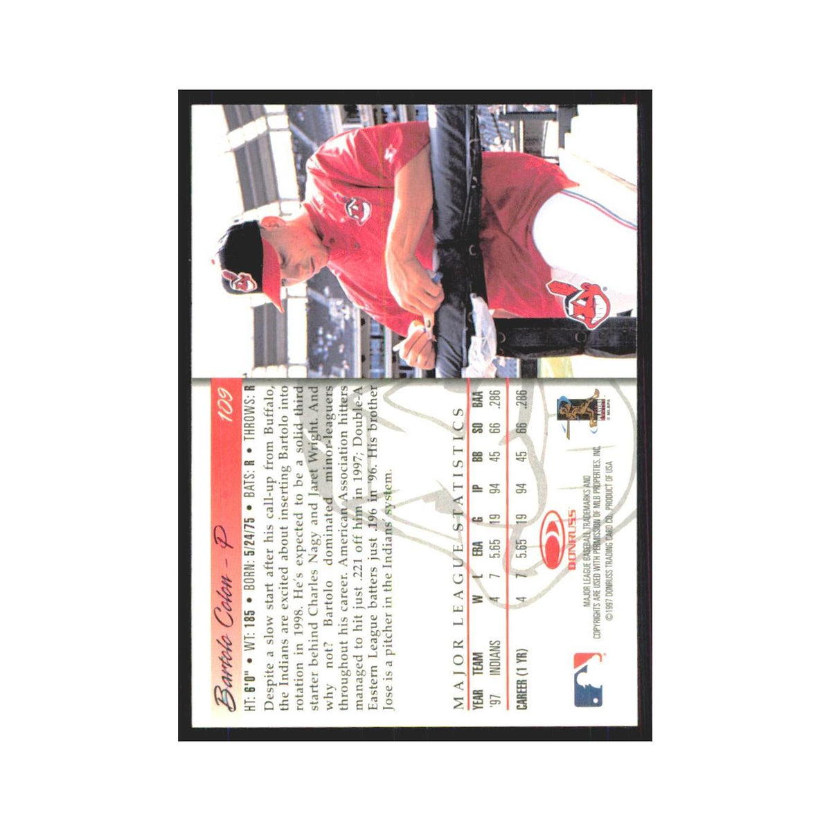 1998 Donruss Bartolo Colon Indians #109