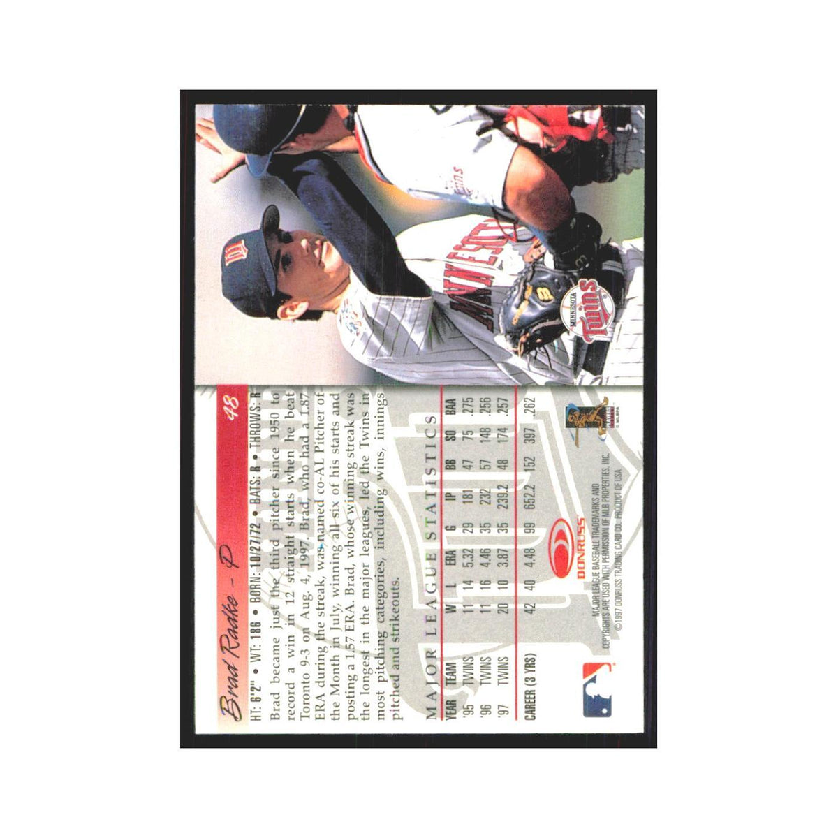 1998 Donruss Brad Radke Twins #48