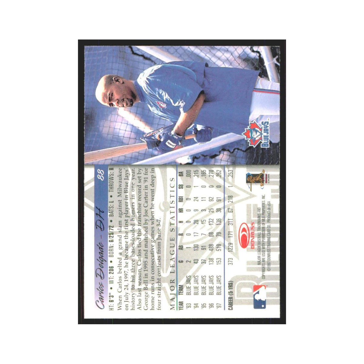 1998 Donruss Carlos Delgado Blue Jays #88
