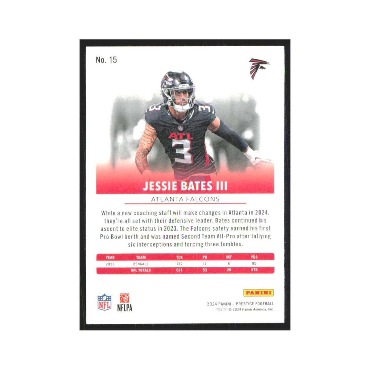 2024 Panini Prestige Jessie Bates III Falcons #15