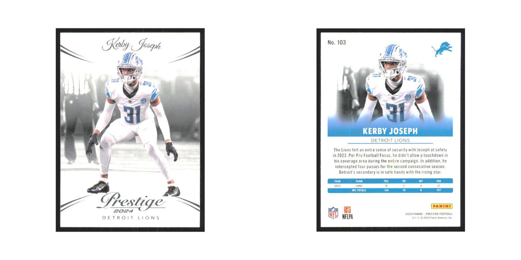 2024 Panini Prestige Kerby Joseph Detroil Lions #103