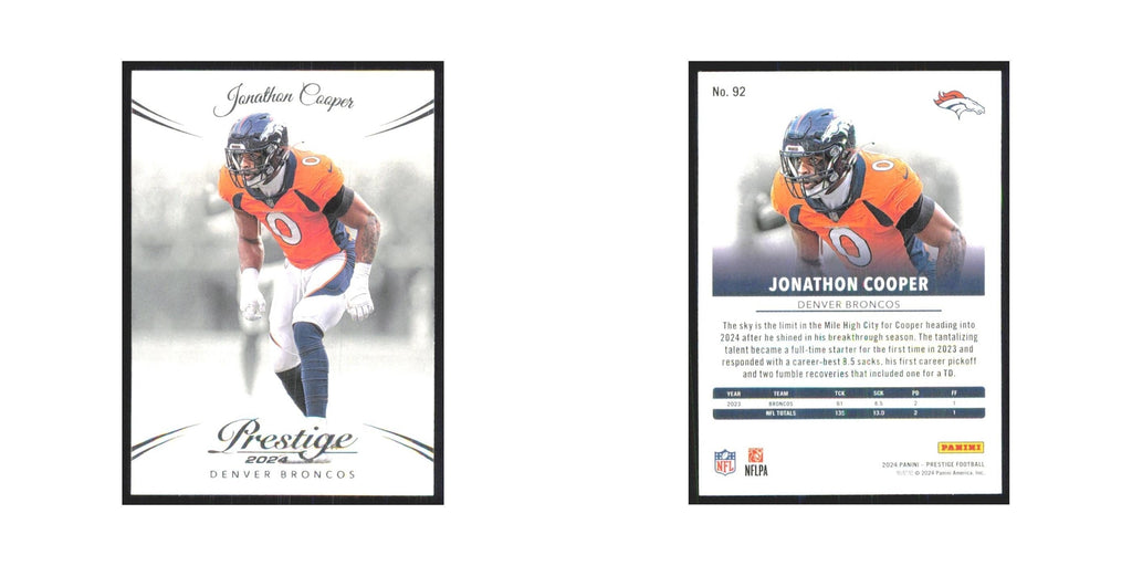 2024 Panini Prestige Jonathon Cooper Broncos #92