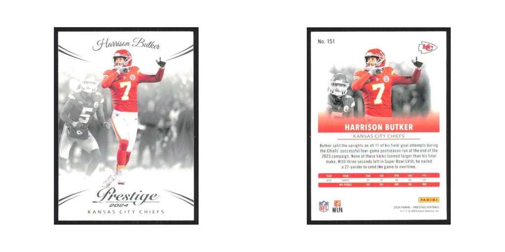 2024 Panini Prestige Harrison Butker Chiefs #151
