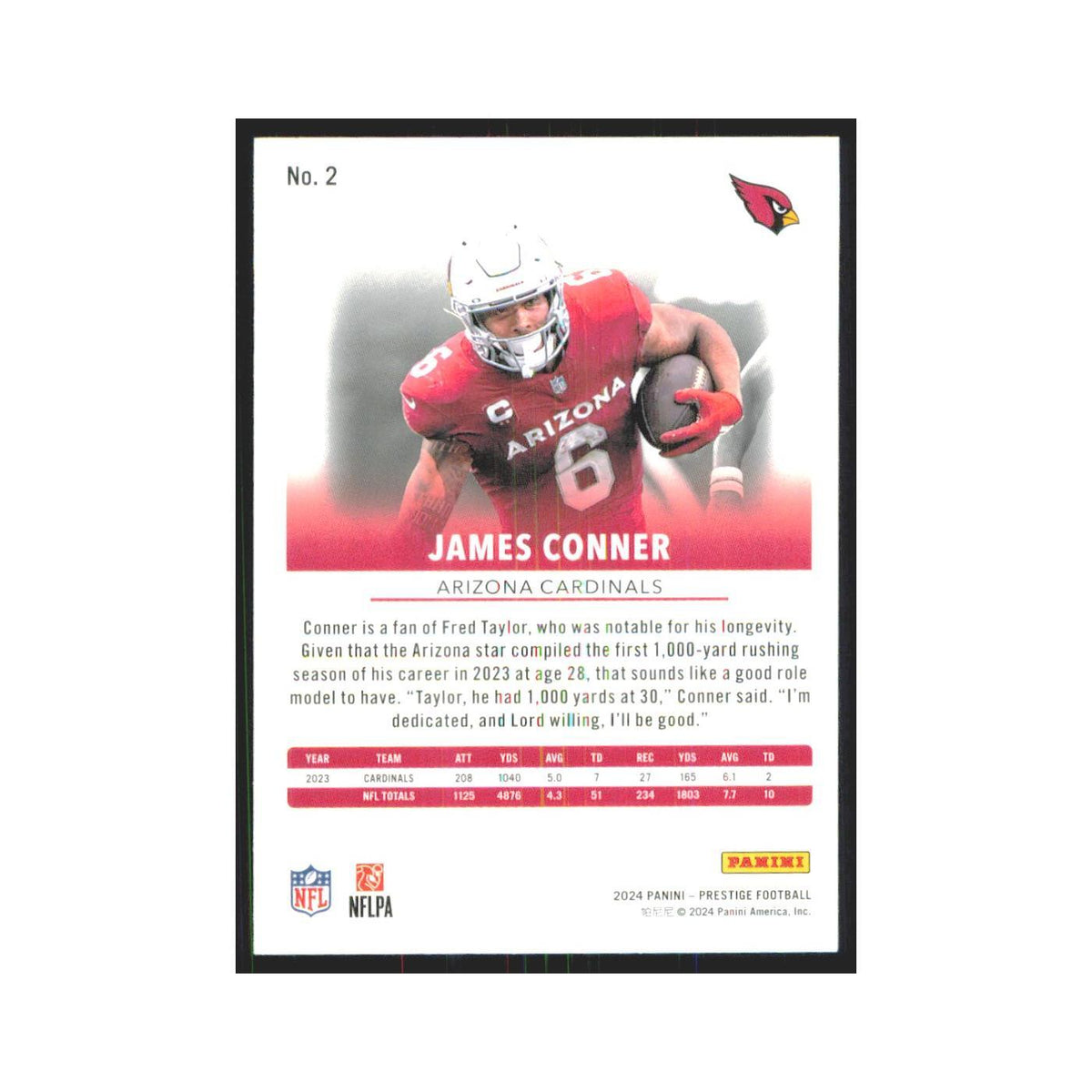 2024 Panini Prestige James Conner Cardinals #2