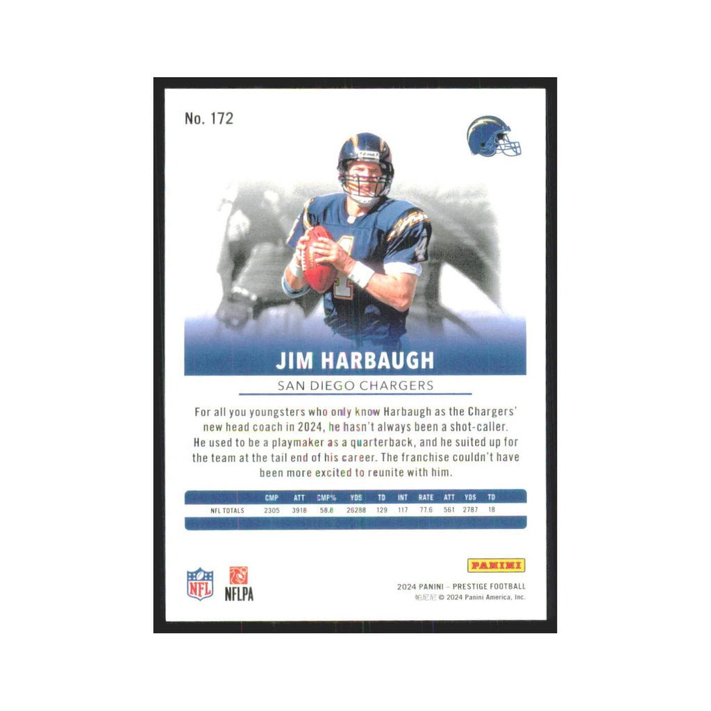 2024 Panini Prestige Jim Harbaugh 121/999 San Diego Chargers #172