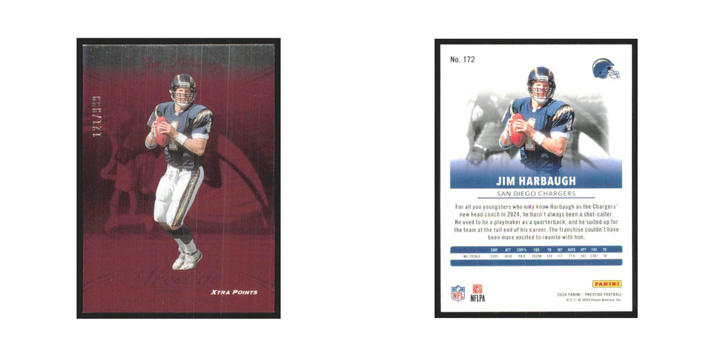 2024 Panini Prestige Jim Harbaugh 121/999 San Diego Chargers #172