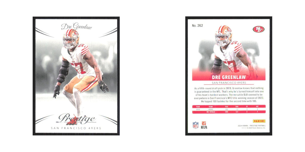 2024 Panini Prestige Dre Greenlaw 49ers #262