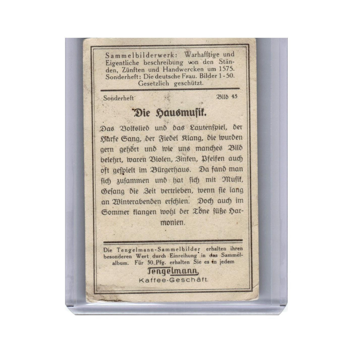 Die Hausmufit 1936 Tengelmann Sonderheft #45 VG