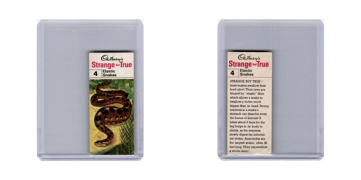 Elastic Snakes 1969 Cadbury's Strange But True Value Hardware Super Stars #4 EX