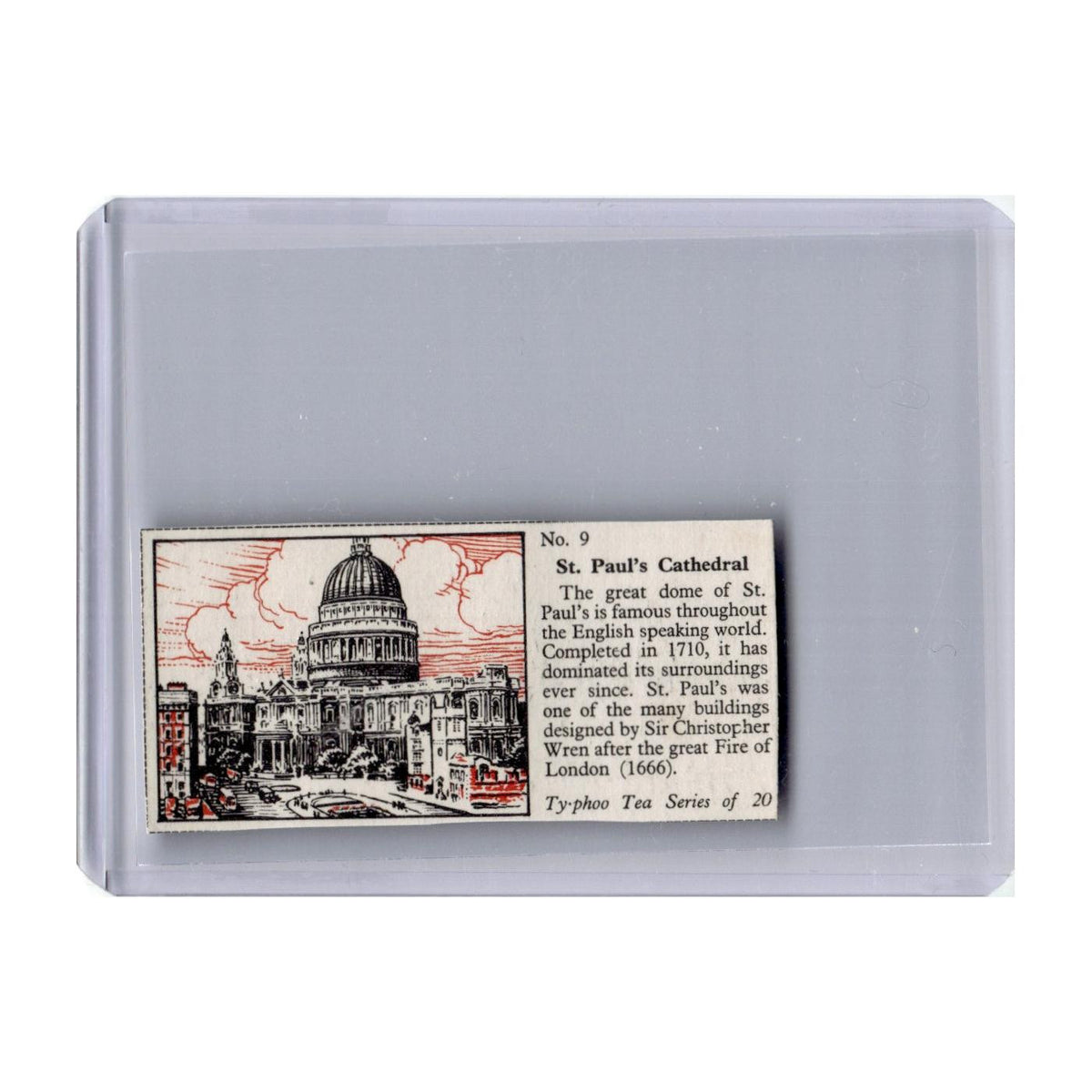 St. Paul's Cathedral 1955 Typhoo Tea Famous Buildings #9 EX