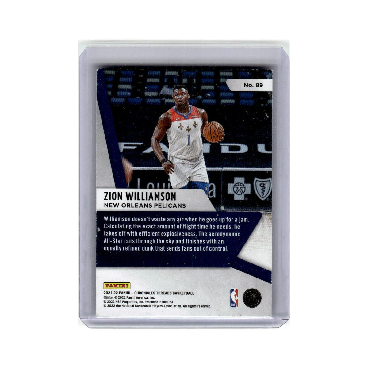 Zion Williamson 2021 Panini Chronicles Threads #89 New Orleans Pelicans NM