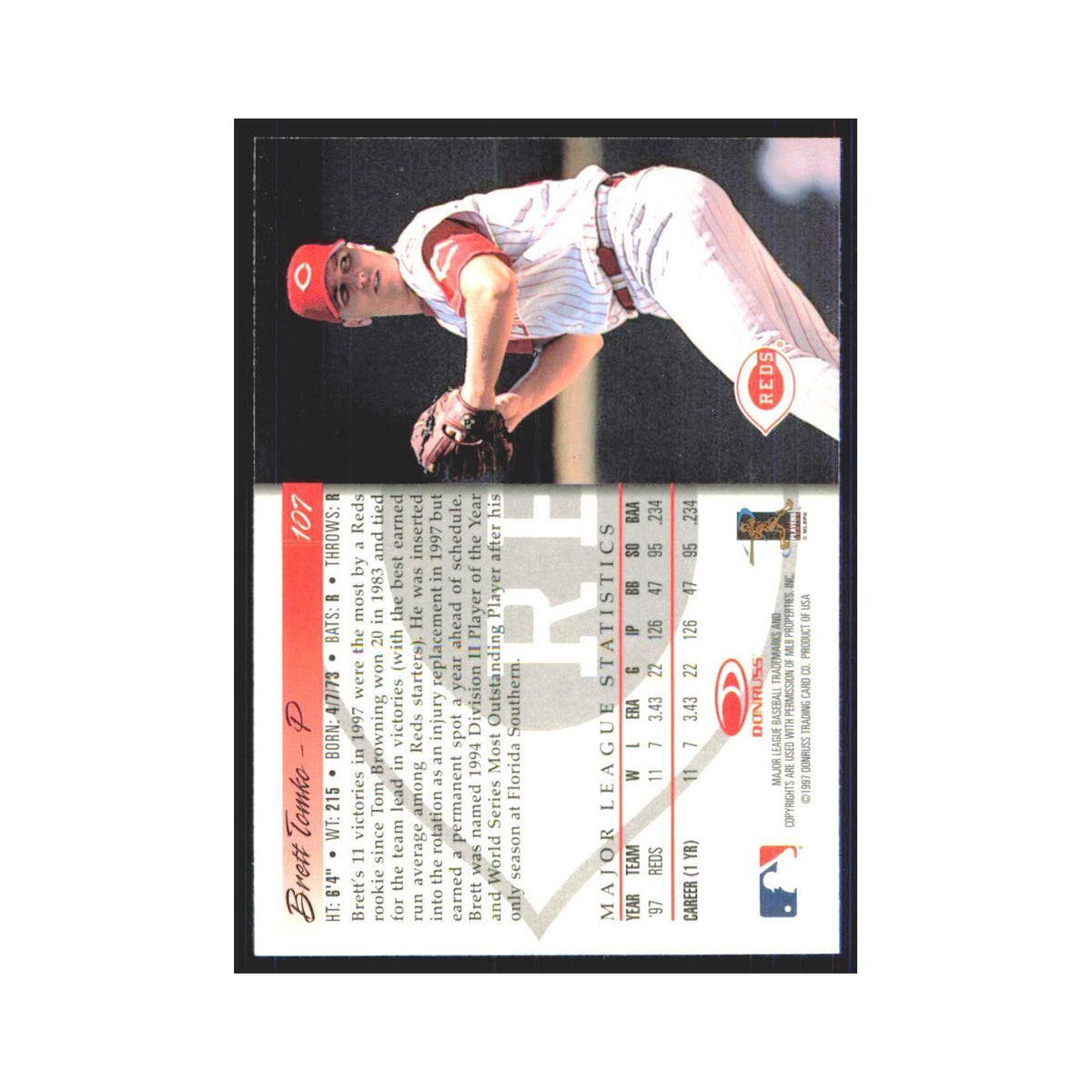 1998 Donruss Brett Tomko Reds #107