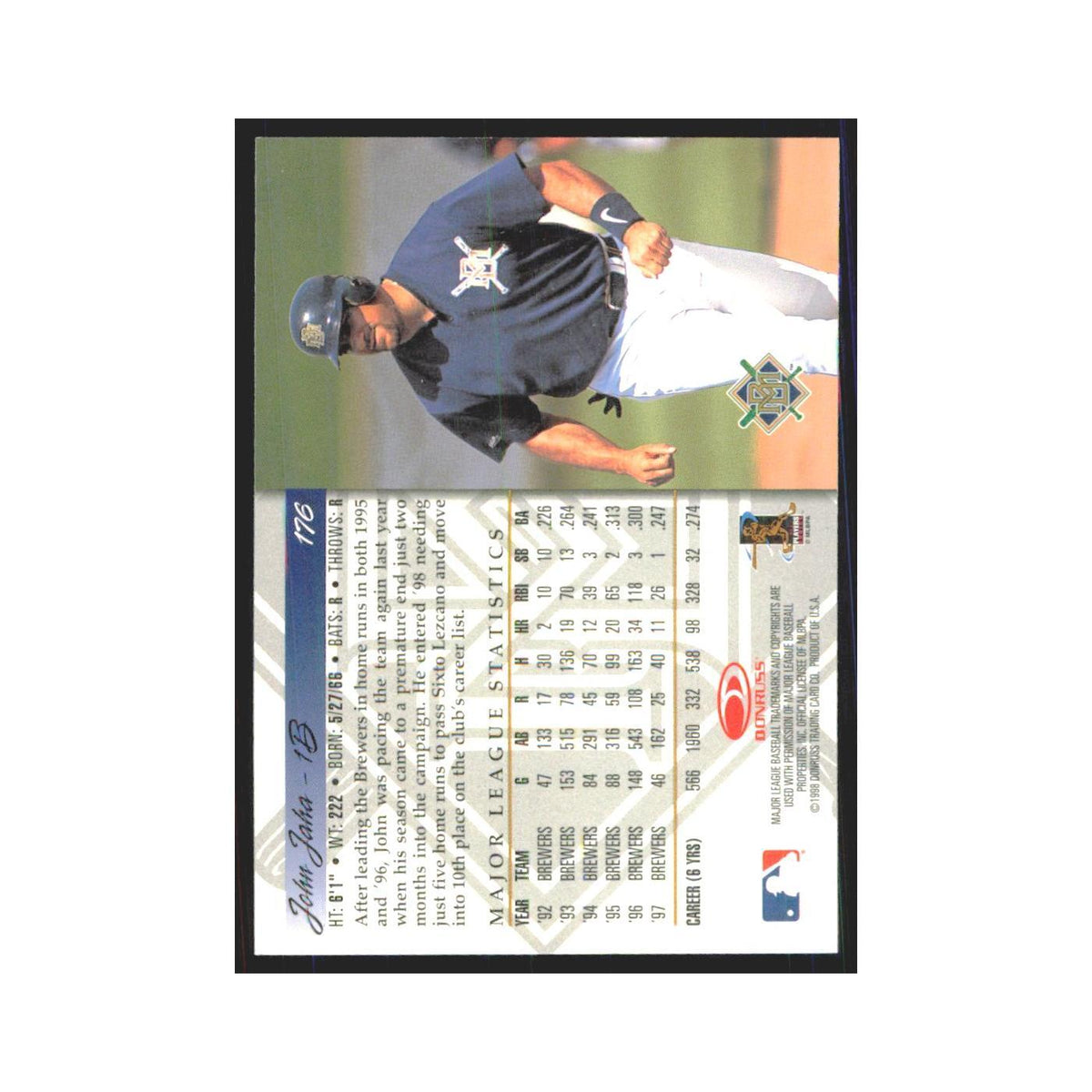 1998 Donruss John Jaha Brewers #176