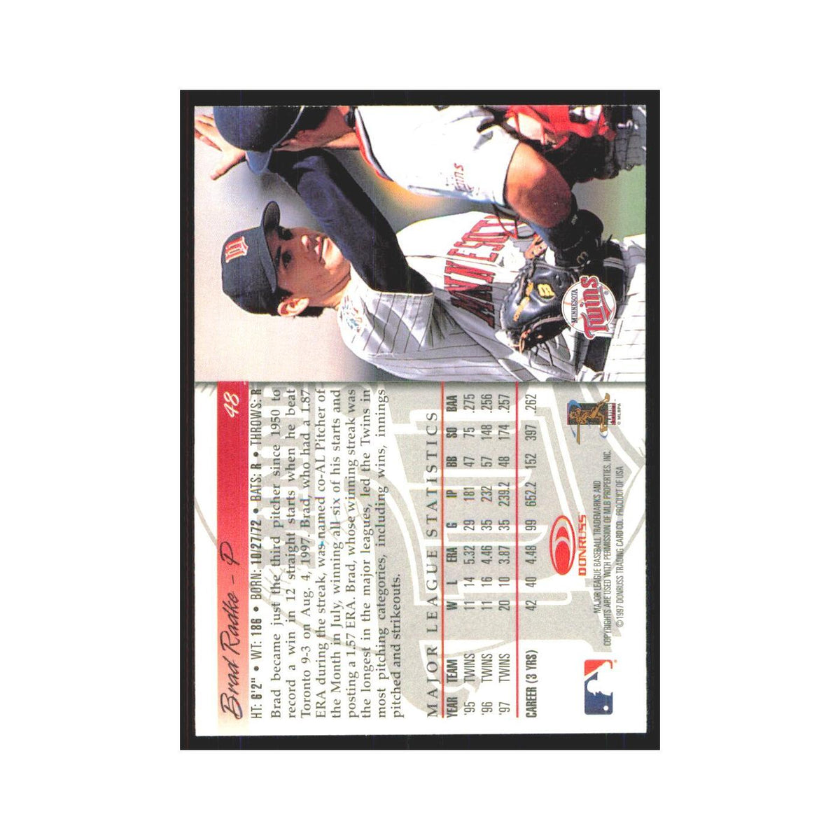 1998 Donruss Brad Radke Twins #48