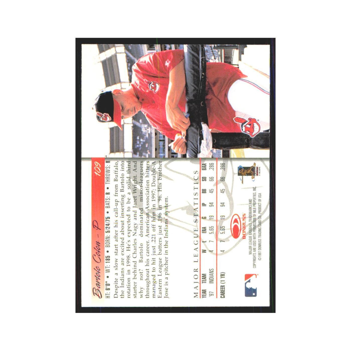1998 Donruss Bartolo Colon Indians #109