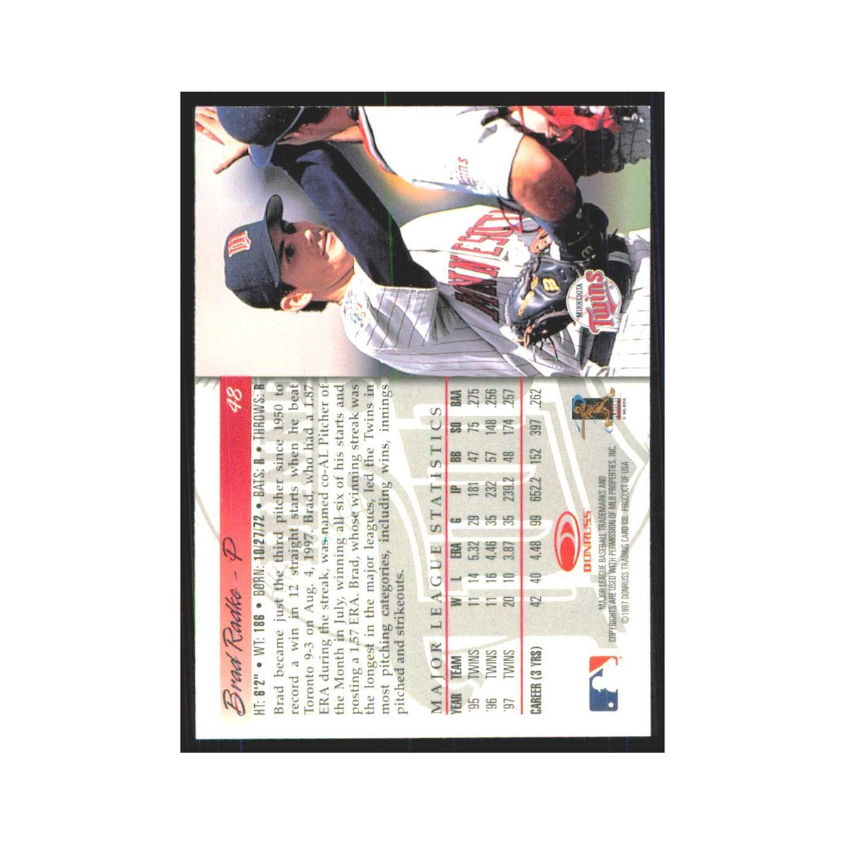 1998 Donruss Brad Radke Twins #48
