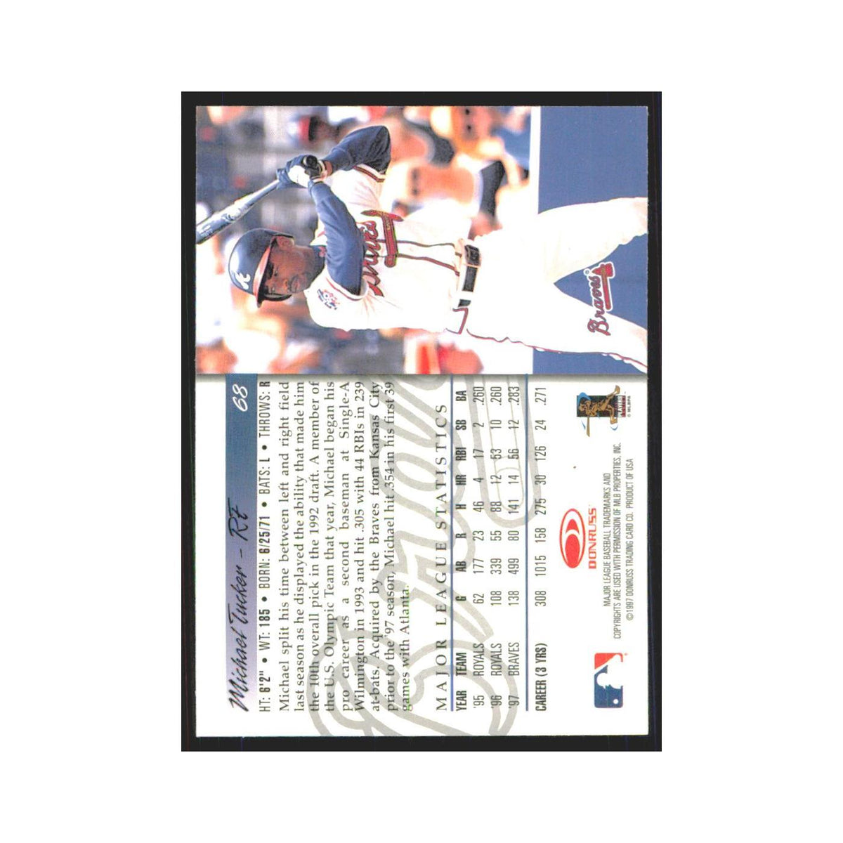 1998 Donruss Michael Tucker Braves #68