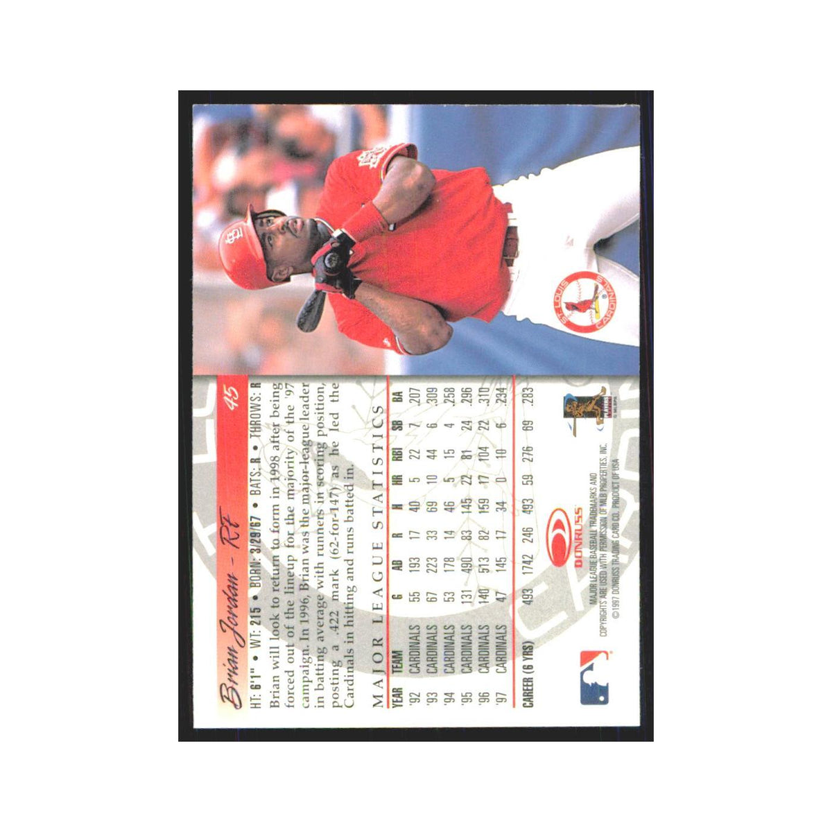1998 Donruss Brian Jordan Cardinals #45