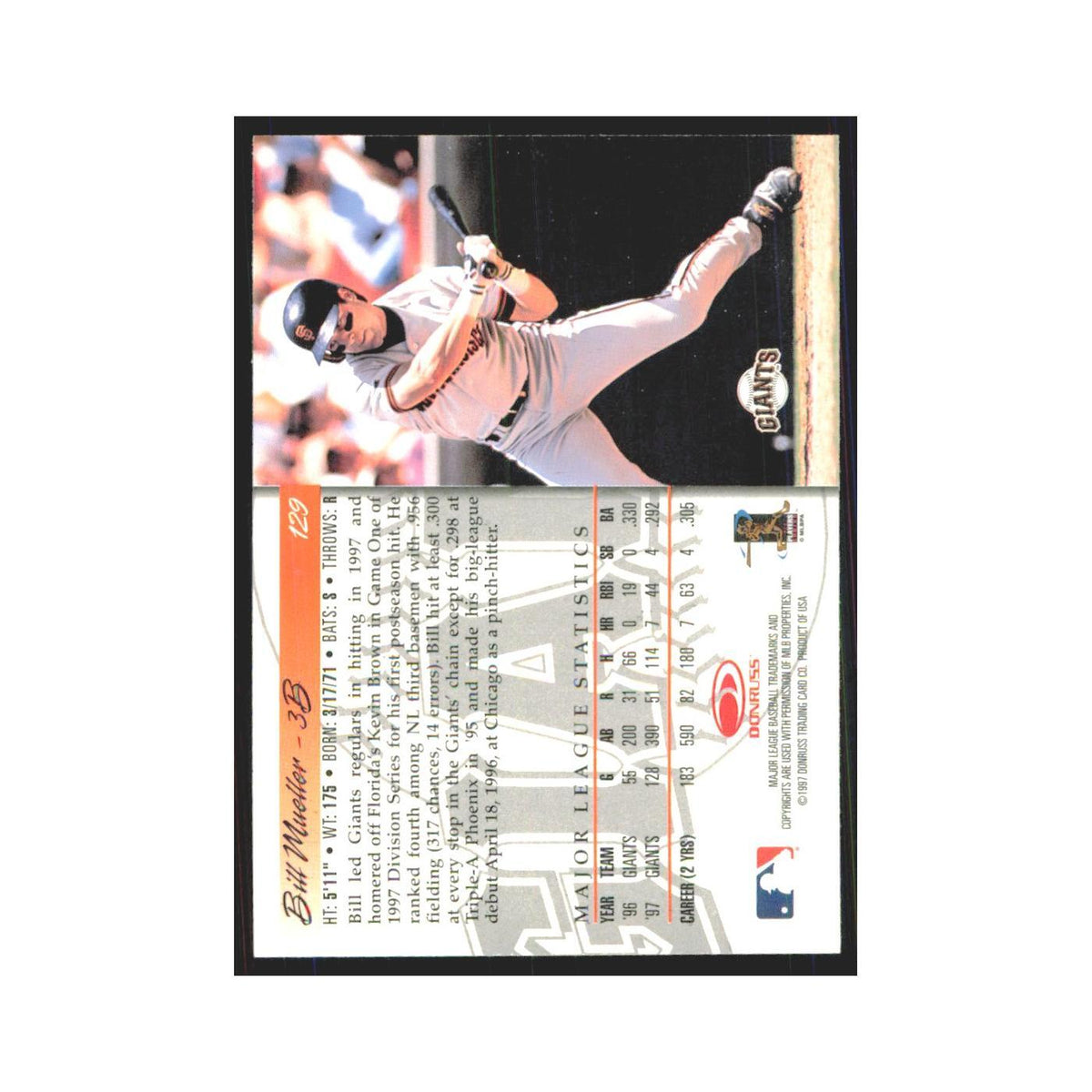 1998 Donruss Bill Mueller Giants #129