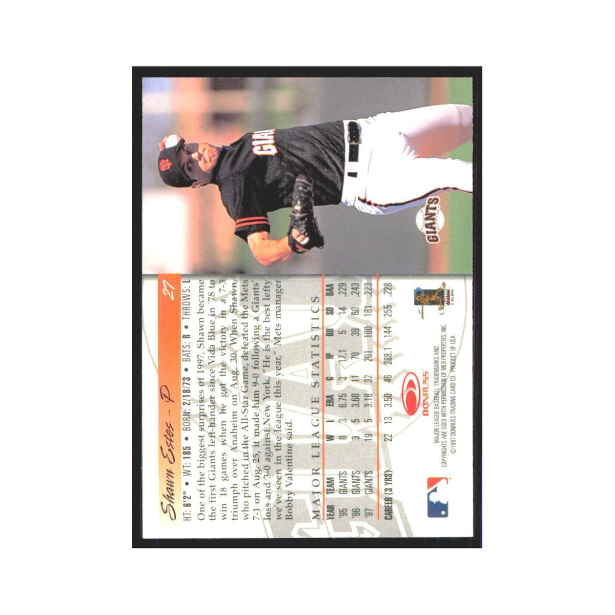 1998 Donruss Shawn Estes Giants #27