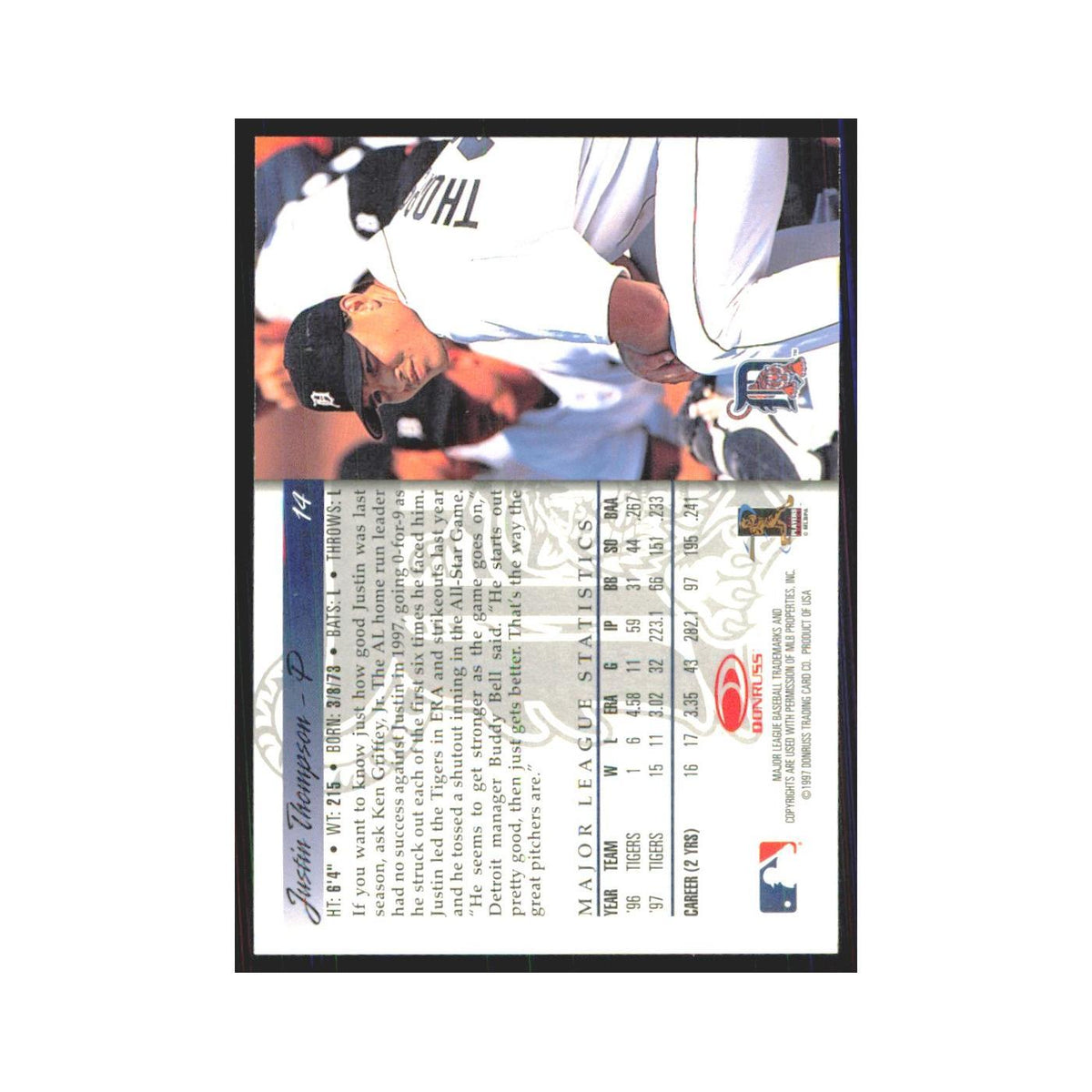 1998 Donruss Justin Thompson Tigers #14