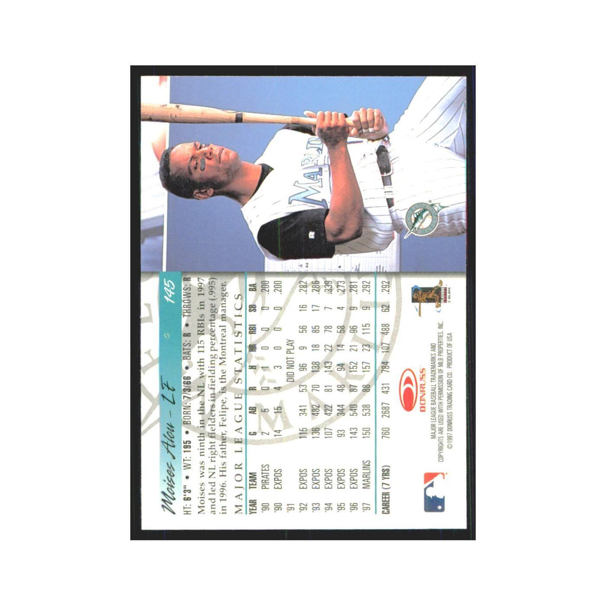 1998 Donruss Moises Alou Florida Marlins #145