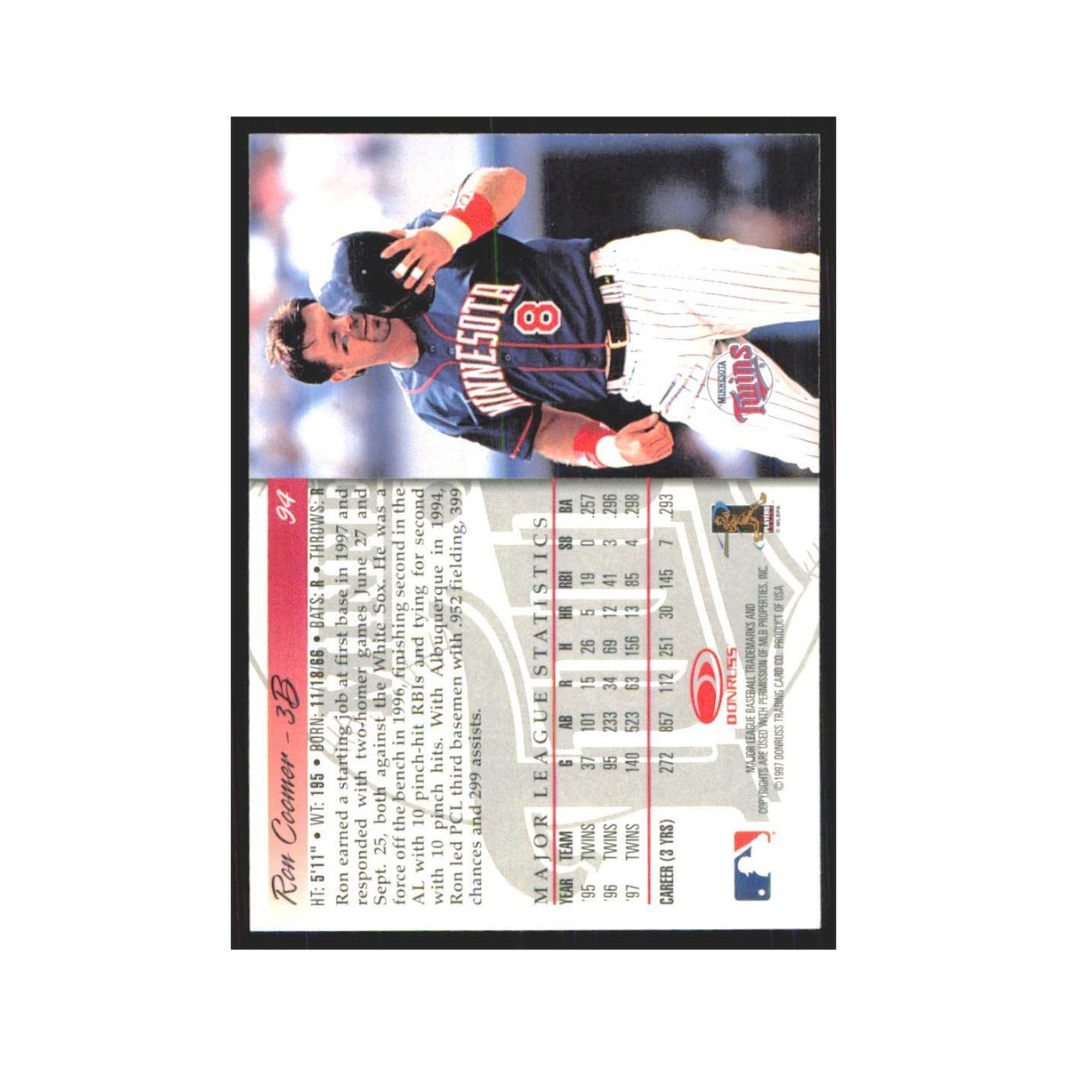 1998 Donruss Ron Coomer Twins #94