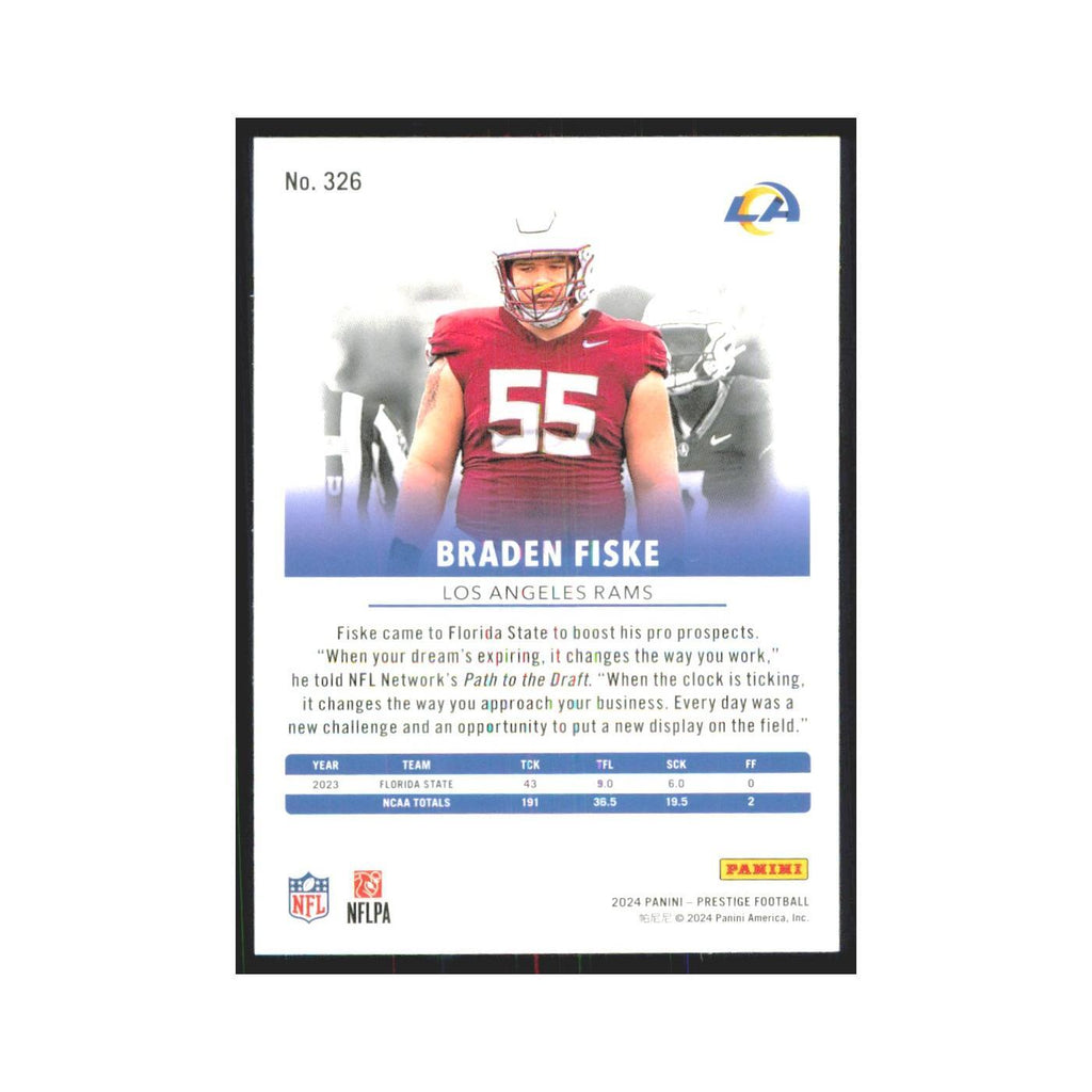 2024 Panini Prestige Braden Fiske Rams #326