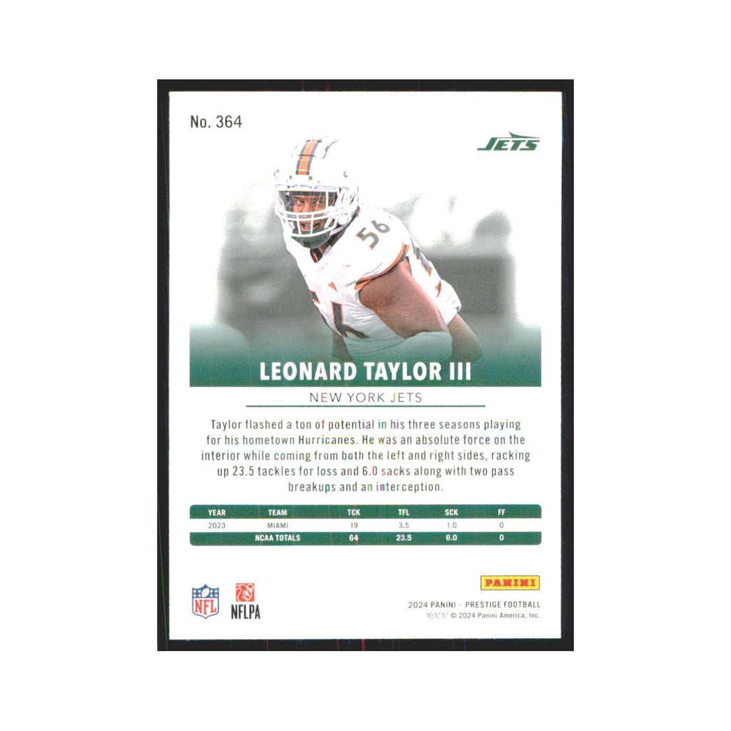 2024 Panini Prestige Leonard Taylor III RC Jets #364