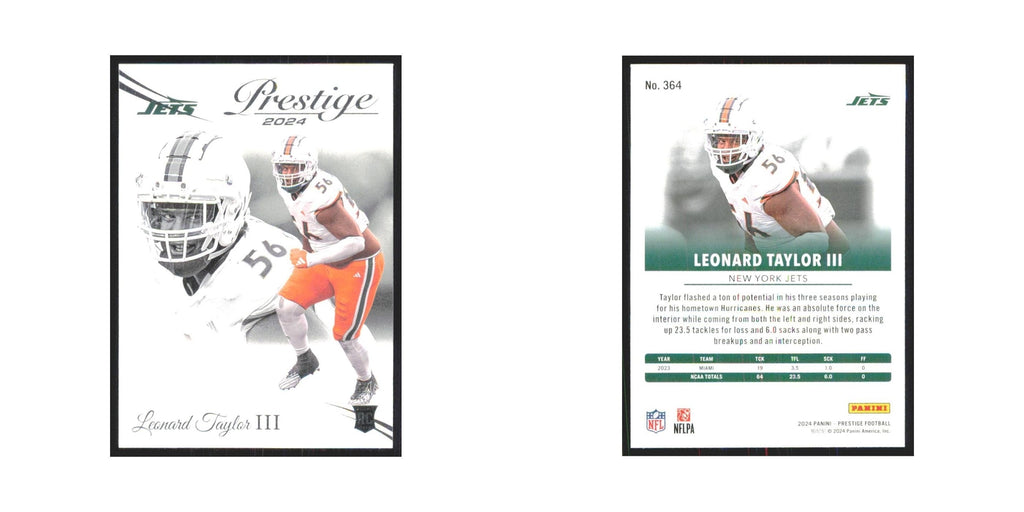 2024 Panini Prestige Leonard Taylor III RC Jets #364
