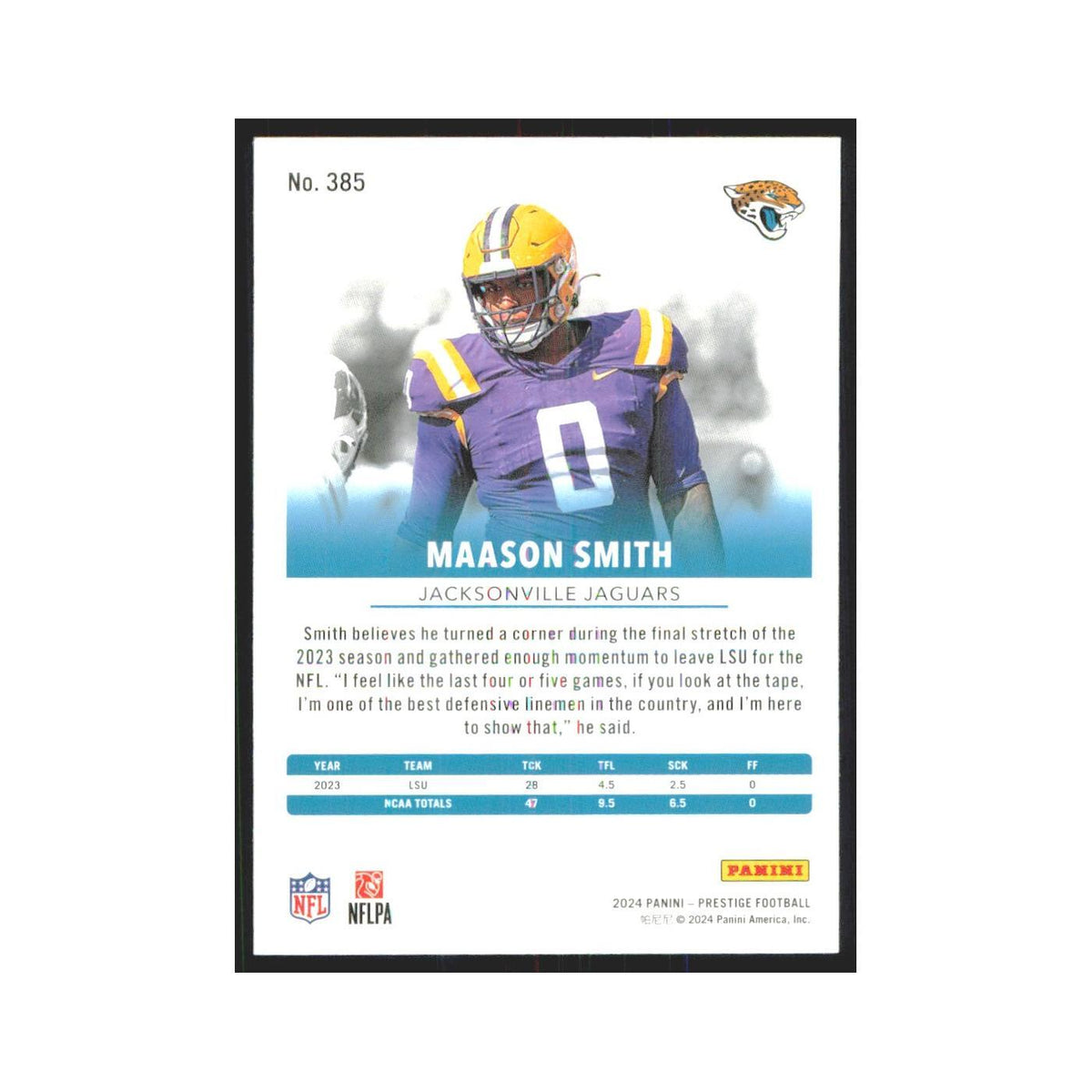 2024 Panini Prestige Maason Smith RC Jaguars #385