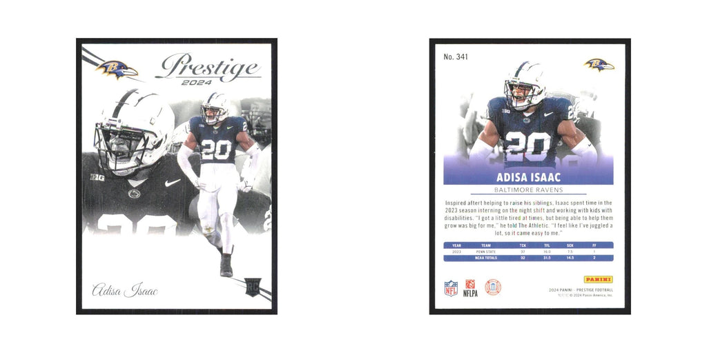 2024 Panini Prestige Adisa Isaac RC Ravens #341