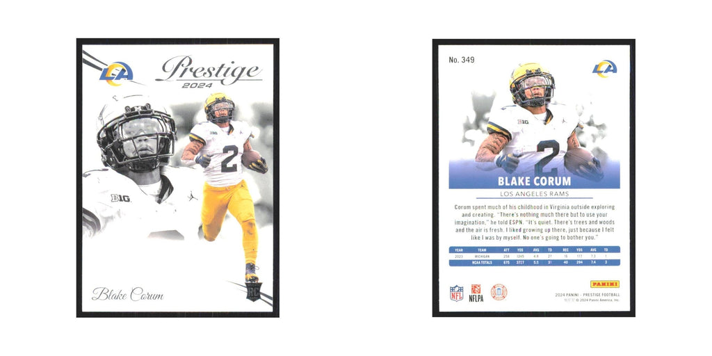 2024 Panini Prestige Blake Corum RC Rams #349