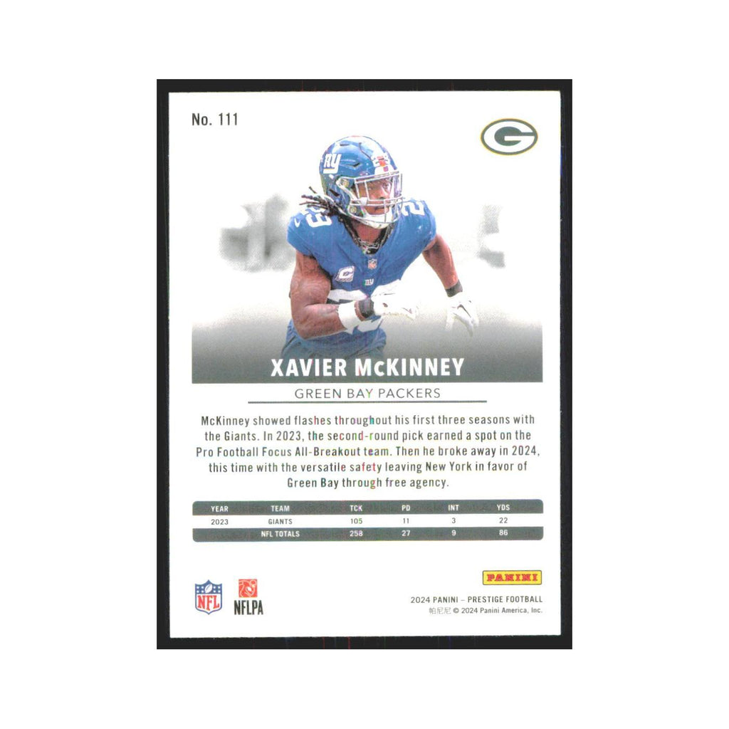 2024 Panini Prestige Xavier McKinney Packers #111
