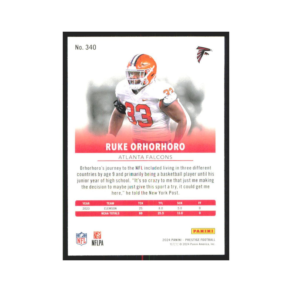 2024 Panini Prestige Ruke Orhorhoro RC Falcons #340