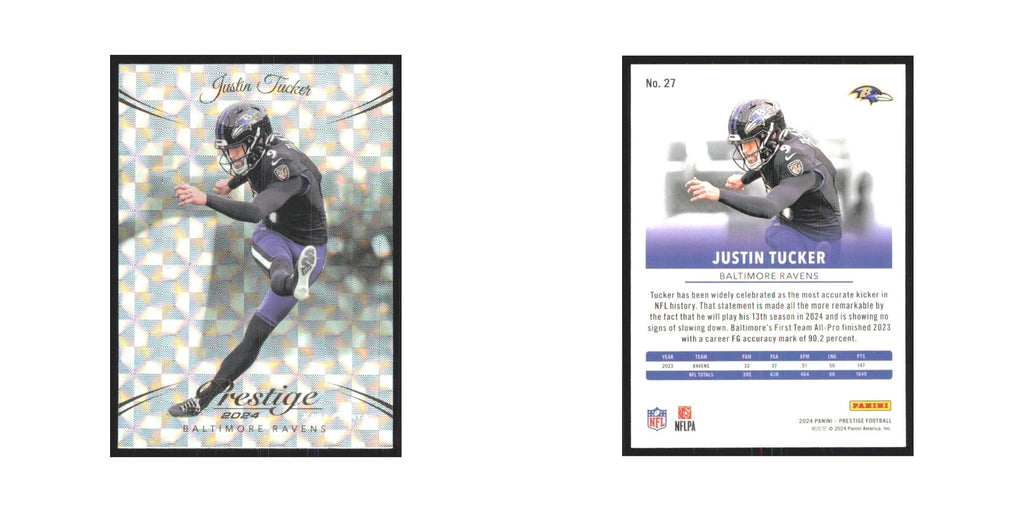 2024 Panini Prestige Justin Tucker Ravens #27