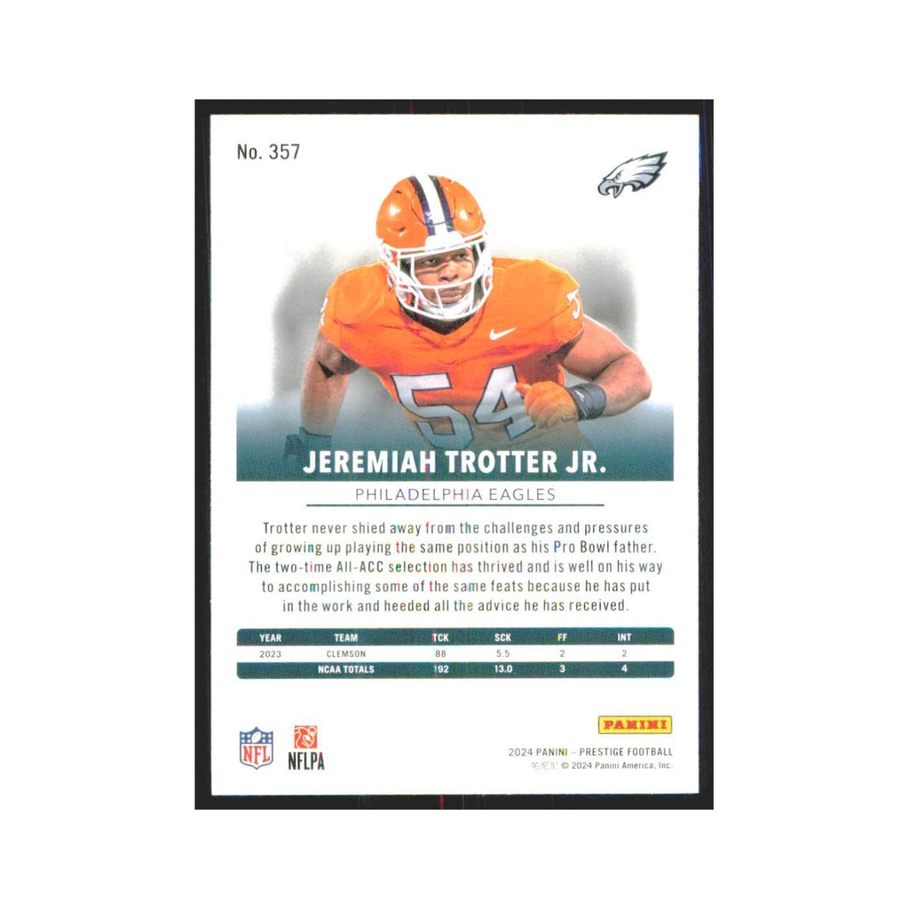 2024 Panini Prestige Jeremiah Trotter Jr. RC Eagles #357