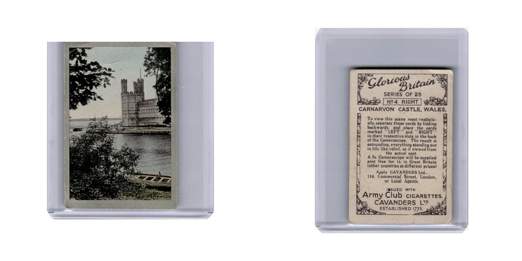 Carnarvon Castle Wales 1930 Cavanders Glorious Britain #4R EX