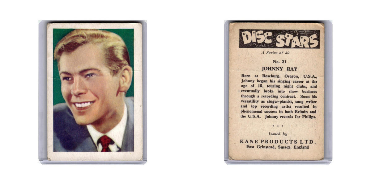 Johnny Ray 1959 Kane Products Disc Stars #21  Poor