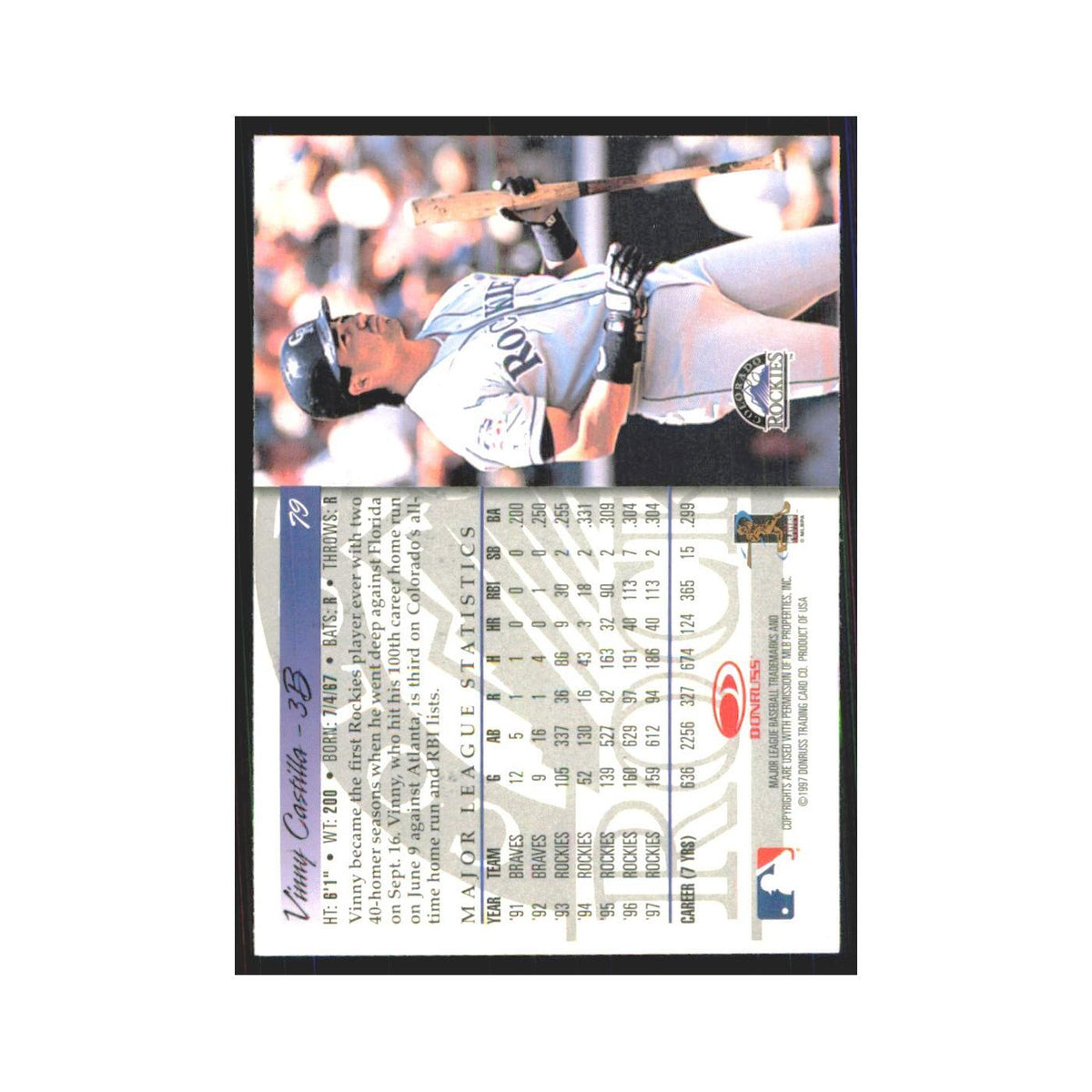1998 Donruss Vinny Castilla Rockies #79