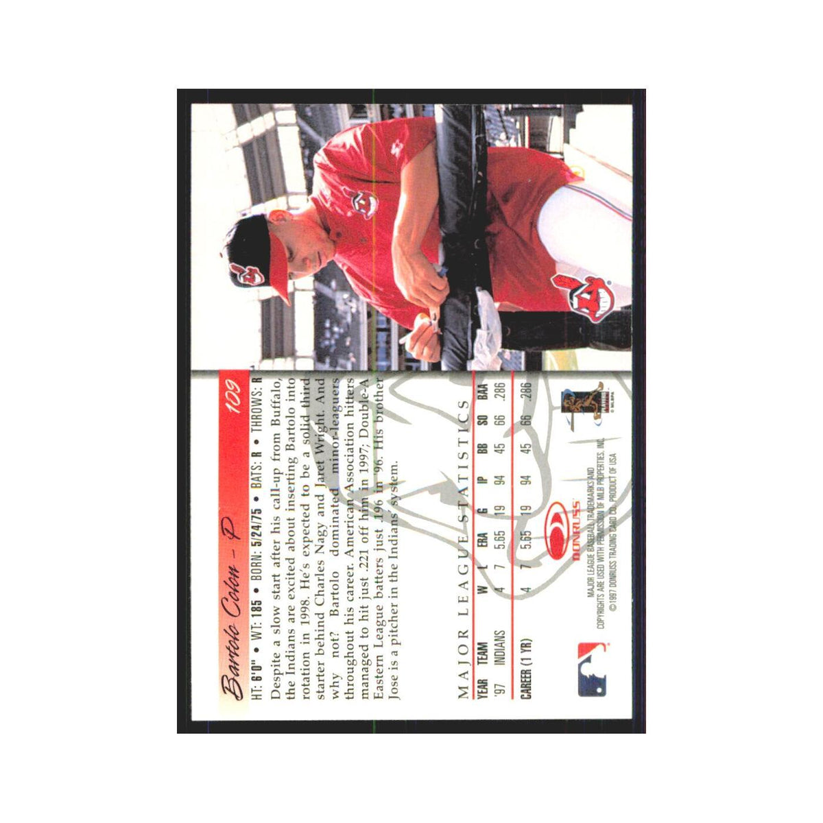 1998 Donruss Bartolo Colon Indians #109