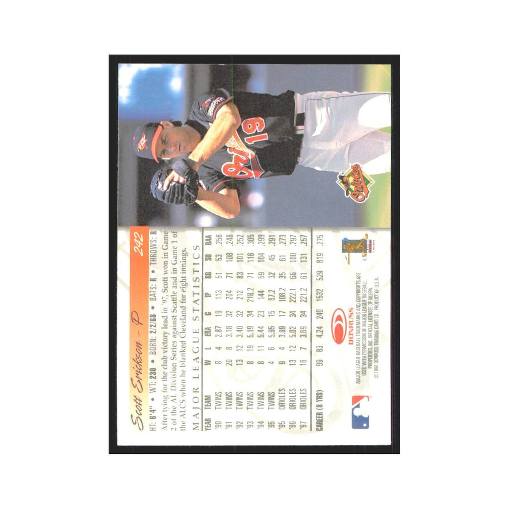 1998 Donruss Scott Erickson Orioles #242