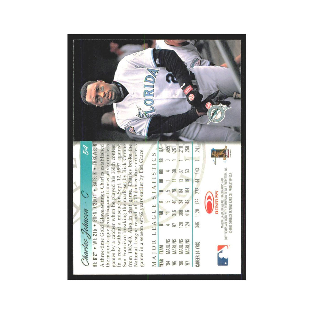 1998 Donruss Charles Johnson Florida Marlins #54