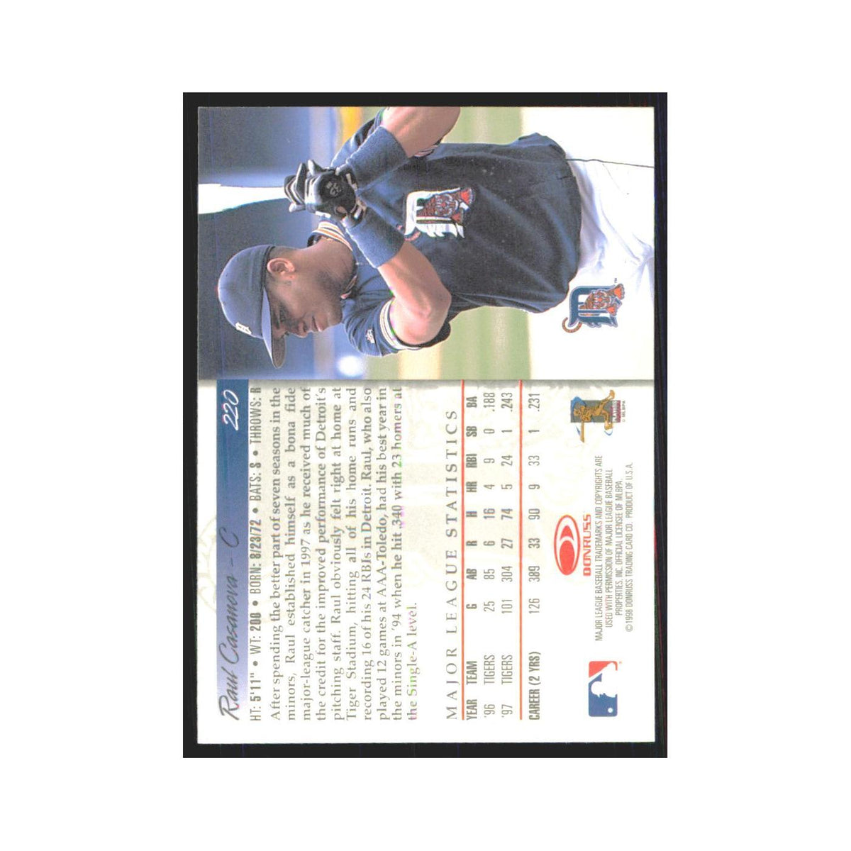 1998 Donruss Raul Casanova Tigers #220