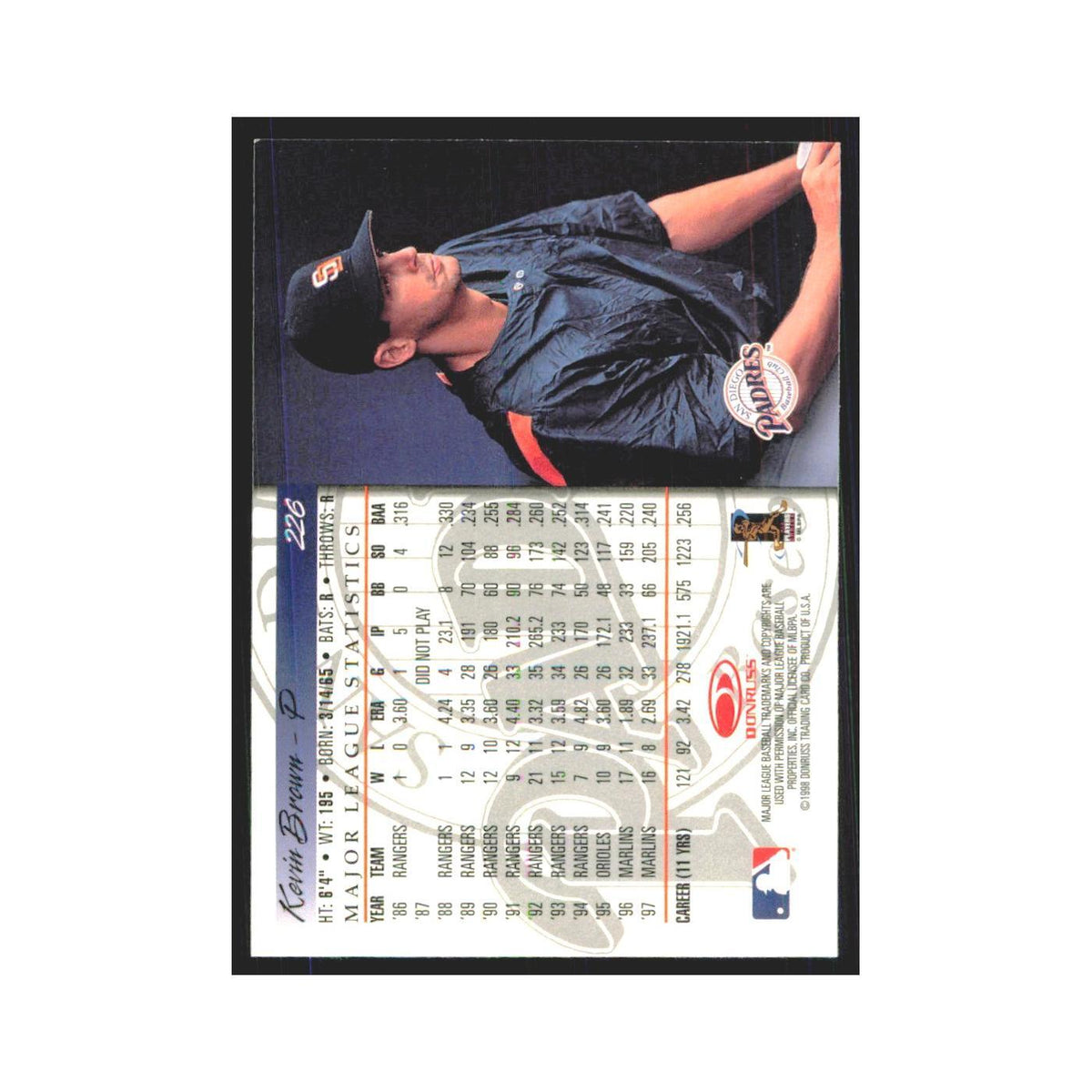 1998 Donruss Kevin Brown Padres #226