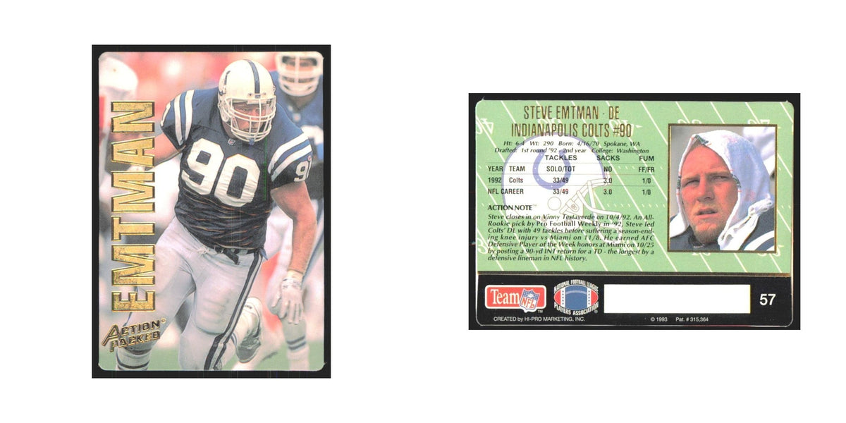 1993 Action Packed Steve Emtman Colts #57