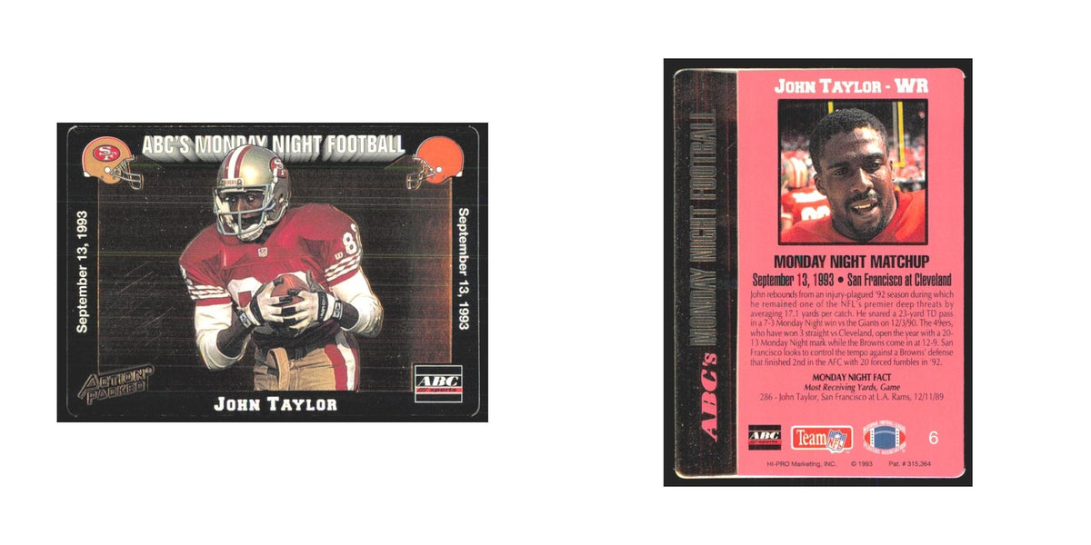 1993 Action Packed John Taylor 49ers #6