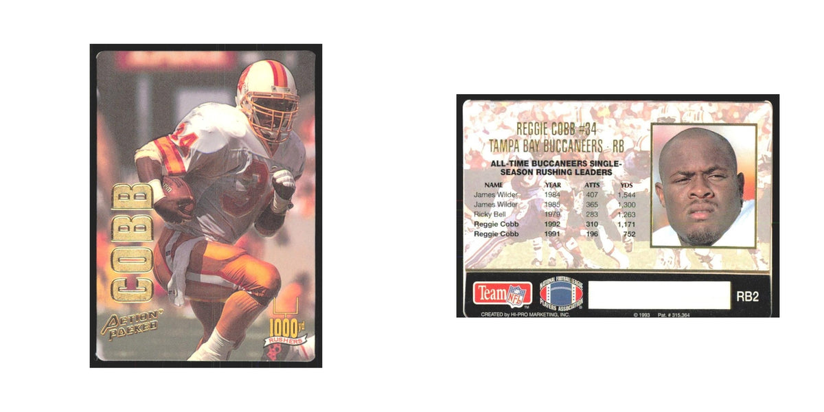 1993 Action Packed Reggie Cobb Buccaneers #RB2