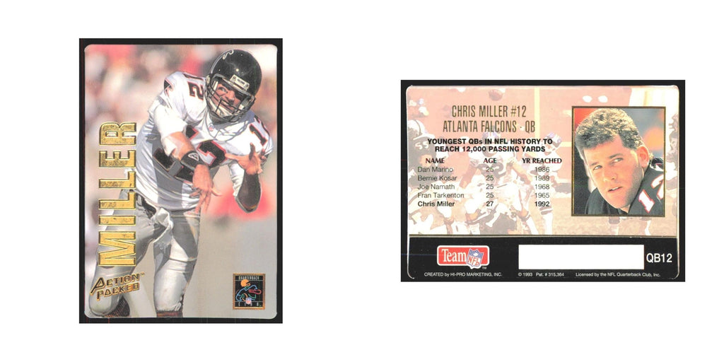 1993 Action Packed Chris Miller Falcons #QB12